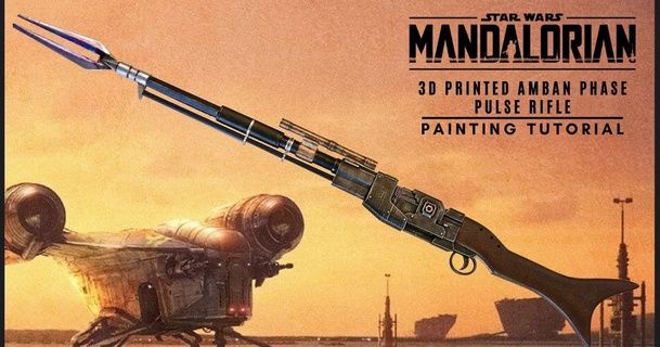 mandaloriano rifle sinjun descargar gratis stl modelo imprimiblescom 3d modelos disfraces accesorios guerra Galaxias 3d print model - Mito3D