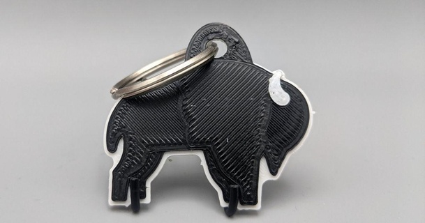 bison keychain mucuslaser download free stl model printablescom 3d models fashion accessories buffalo chain fob key 3d print model - Mito3D