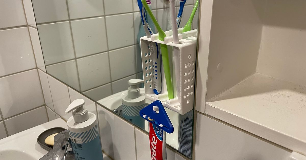cepillo dientes pasta dental soporte tc descargar gratis stl modelo imprimiblescom 3d modelos casa baño cepillos 3D print model - Mito3D