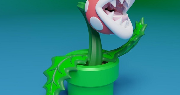pirana bitki juusozart indir Bedava stl model printablescom 3d modeller Sanat tasarım heykeller çift ekstruder ikili ekstrüzyon Mario piranhaplant 3d print model - Mito3D