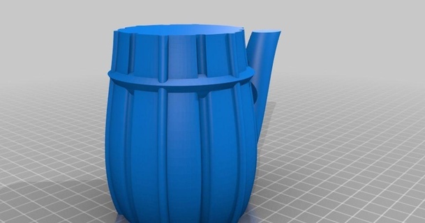 water pitcher 8oz skiid download free stl model printablescom 3d models household kitchen coffee cup h2o keurig measuringcup 3d print model - Mito3D