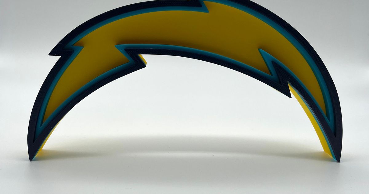 la chargers logo keychain ar3dprints download free stl model printablescom 3d models art & design 2d plates logos nfl sandiego 3D print model - Mito3D