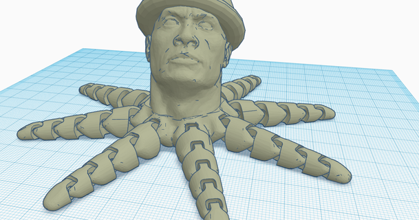 Navidad roctopus valioso jugador descargar gratis stl modelo imprimiblescom 3d modelos Arte diseño esculturas Dwayne Johnson pulpo rock topo roca 3d print model - Mito3D