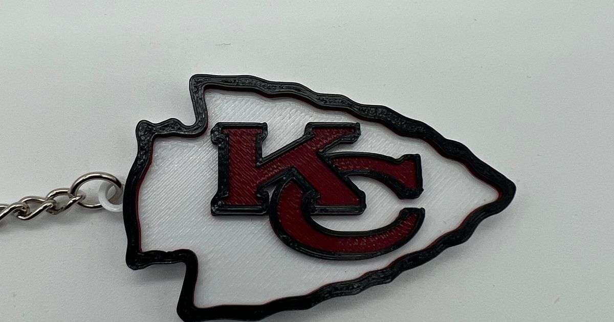 kansas city chiefs logo keychain ar3dprints download free stl model printablescom 3d models art & design 2d plates logos kansascitychiefs nfl kc kansascity 3D print model - Mito3D