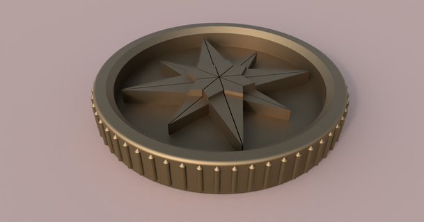 tabletop compass token flawlessglue download free stl model printablescom 3d models toys & games board coin gametoken roleplaying 3d print model - Mito3D