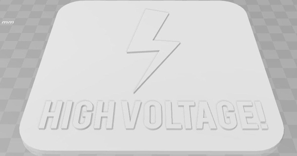 high voltage signage becker thorne download free stl model printablescom 3d models art & design 2d plates logos sign 3d print model - Mito3D