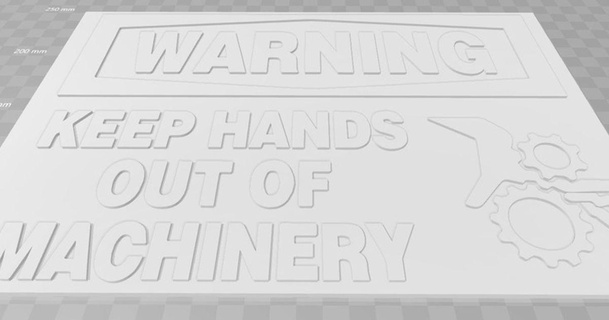 warning - hands machine sign becker thorne download free stl model printablescom 3d models art & design 2d plates logos signage warningsign 3d print model - Mito3D