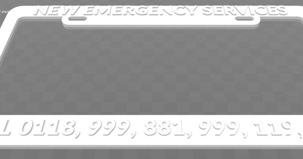 emergency service license plate frame crowd becker thorne download free stl model printablescom 3d models art & design 2d plates logos itcrowd theitcrowd 3d print model - Mito3D
