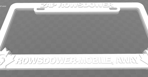zap rowsdower - rowsdower-mobile license plate frame mst3k becker thorne download free stl model printablescom 3d models art & design 2d plates logos 3d print model - Mito3D