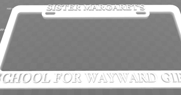 sister margaret's school wayward girls license plate frame deadpool becker thorne download free stl model printablescom 3d models art & design 2d plates logos 3d print model - Mito3D