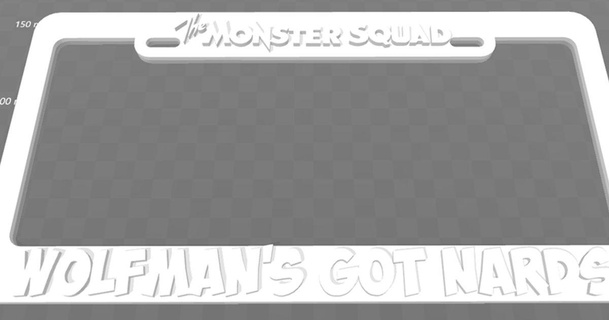 monster squad - wolfman's nards license plate frame becker thorne download free stl model printablescom 3d models art & design 2d plates logos monstersquad 3d print model - Mito3D