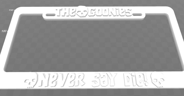 goonies - die license plate frame becker thorne download free stl model printablescom 3d models art & design 2d plates logos thegoonies 3d print model - Mito3D
