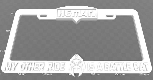 he-man ride battle cat license plate frame becker thorne download free stl model printablescom 3d models art & design 2d plates logos heman 3d print model - Mito3D