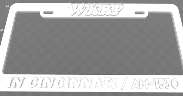 wkrp - cincinnati license plate frame becker thorne download free stl model printablescom 3d models art & design 2d plates logos 3d print model - Mito3D