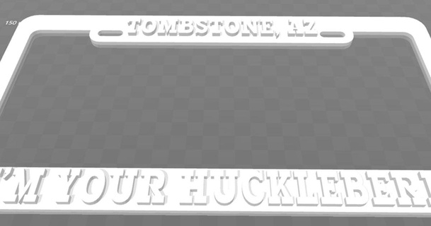 tombstone az - huckleberry license plate frame becker thorne download free stl model printablescom 3d models art & design 2d plates logos 3d print model - Mito3D