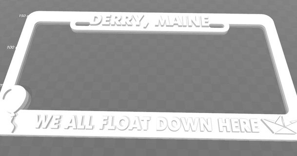Derry Maine flutuador licença prato quadro Armação Becker Thorne baixar livre stl modelo printablescom 3d modelos arte Projeto 2d pratos logotipos centavos Stevenking 3d print model - Mito3D