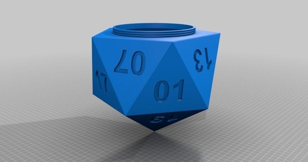 d20 zar kavanoz tutma icosahedron Becker Thorne indir Bedava stl model printablescom 3d modeller oyuncaklar oyunlar yazı tahtası dicebox Zindanlar Ejderhalar oyun zarı 3d print model - Mito3D