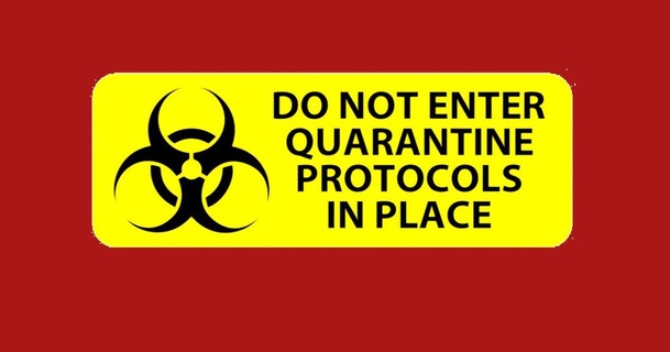 biohazard enter quarantine protocols place sign becker thorne download free stl model printablescom 3d models art & design 2d plates logos coronavirus covid19 fridgemagnet refrigeratormagnet 3d print model - Mito3D