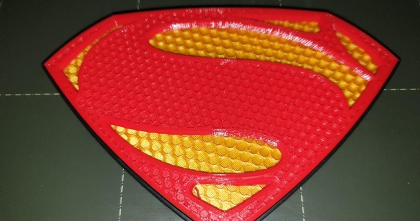 Superman homme acier symbole hacher Télécharger libre stl modèle imprimablescom 3d modèles art conception 2d assiettes logos 3d print model - Mito3D