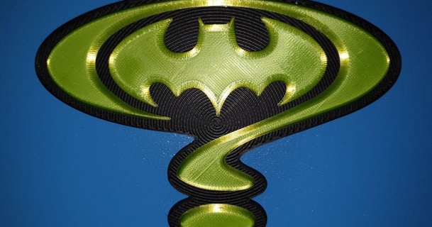 Batman Film Logo Hacken download frei stl Modell Printablescom 3d Modelle Kunst Design 2d Platten Logos Batmanlogo Batmansymbol 3d print model - Mito3D