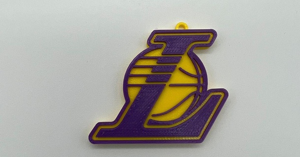 la Lakers logotipo chaveiro ar3dprints baixar livre stl modelo printablescom 3d modelos arte Projeto 2d pratos logotipos Kobe nba Lebron 3d print model - Mito3D
