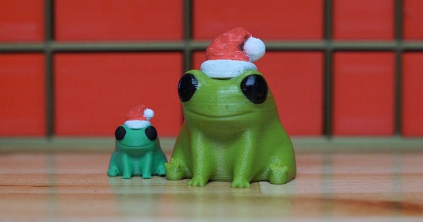 Fred kurbağa giyme Noel Baba şapka stldenise indir Bedava stl model printablescom 3d modeller mevsimlik tasarımlar kış yılın 3d print model - Mito3D