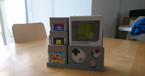 game Boy console jogos ficar pé liartes baixar livre stl modelo printablescom 3d modelos aparelhos 3d print model - Mito3D