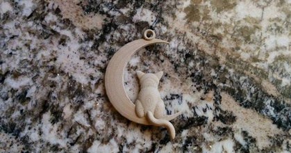 cat moon willywidget download free stl model printablescom 3d models art & design designs keychain 3d print model - Mito3D