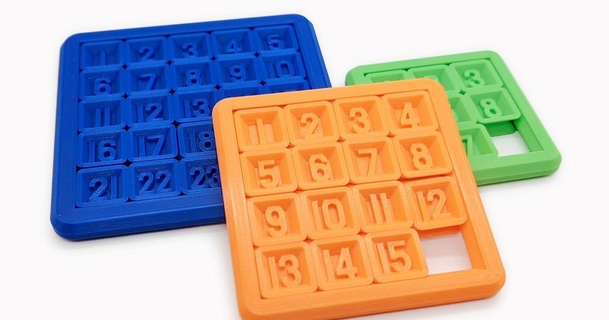 sliding number puzzles - print place 15 puzzle zcassell download free stl model printablescom 3d models toys & games brain-teasers 24 8 brain fun 3d print model - Mito3D