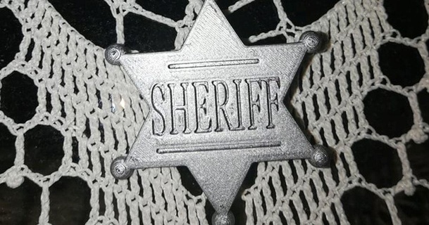 sheriff star michal download free stl model printablescom 3d models costumes & accessories cosplay general badge costume roleplaying 3d print model - Mito3D