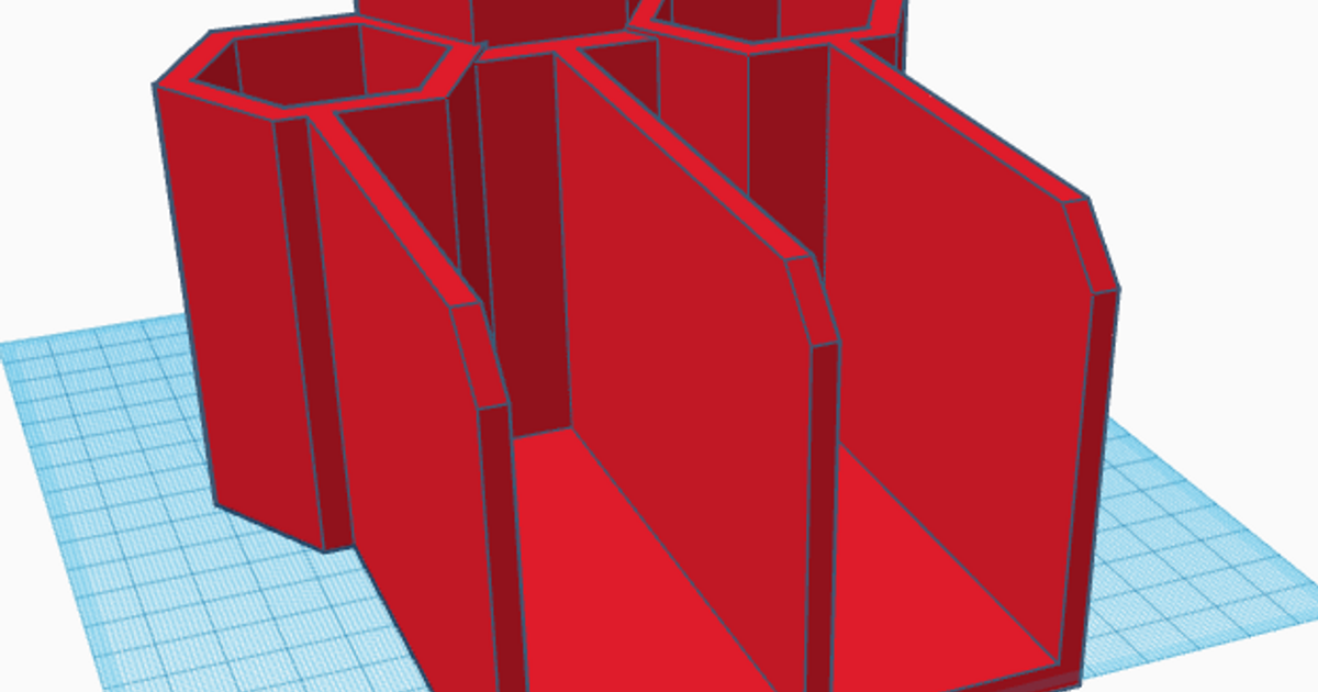 hexagonal bolígrafo soporte v1 lincdapro descargar gratis stl modelo imprimiblescom 3d modelos casa oficina organizador escritorio organizacion organización 3D print model - Mito3D