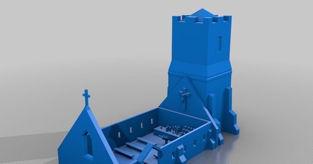 fortaleza Igreja cristão baixar livre stl modelo printablescom 3d modelos brinquedos jogos construção 3d print model - Mito3D