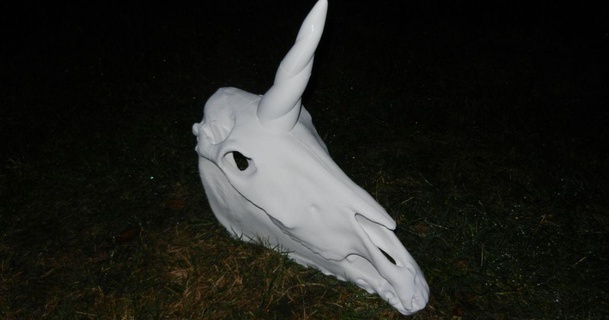 unicorn skull 600 mm planetler download free stl model printablescom 3d models toys & games action figures statues creature horn horse horseskull magic 3d print model - Mito3D
