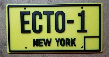 ghostbusters licence plate ecto-1 tech outreach download free stl model printablescom 3d models costumes & accessories props ecto1 licenseplate 3d print model - Mito3D
