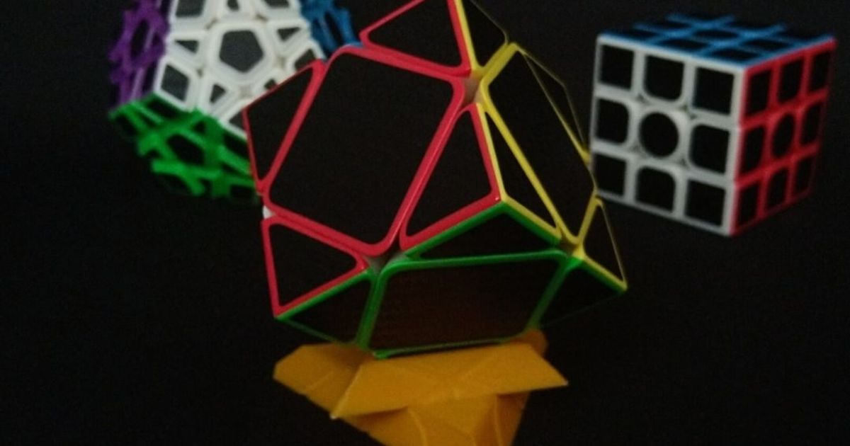 rubik cubo rotatorio estante soporte 3 patrones ideas 3d alex torres descargar gratis stl modelo imprimiblescom modelos juguetes juegos rompecabezas brain teasers artefacto base 3D print model - Mito3D
