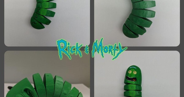 flexi pickle rick james download free stl model printablescom 3d models toys & games action figures statues articulated flexible impicklerick 3d print model - Mito3D
