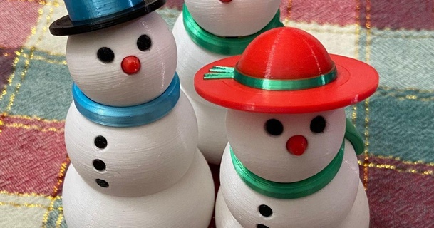 sun hat articulated snowman doug download free stl model printablescom 3d models seasonal designs winter & christmas year's 3d print model - Mito3D