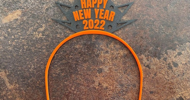 happy year 2022 - hairband haarreif aa download free stl model printablescom 3d models costumes & accessories costume happynewyear newyear2022 silvester 3d print model - Mito3D