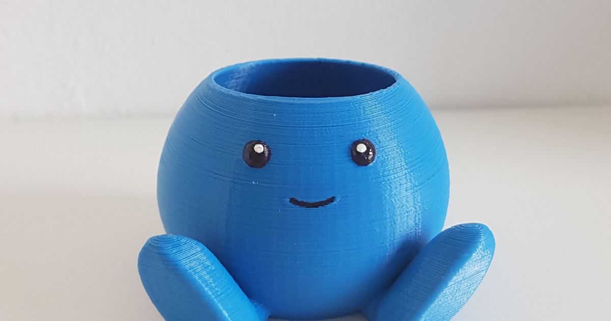 oddish planter simple smile thanh3d download free stl model printablescom 3d models household decor pokemon pot vase 3D print model - Mito3D