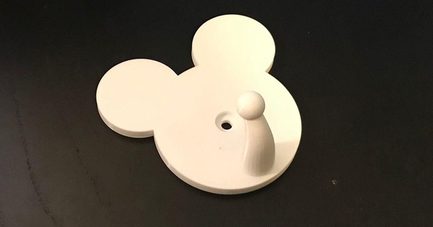 Mickey mur crochet cri Télécharger libre stl modèle imprimablescom 3d modèles Ménage Bureau salle bains accessoires bain disney 3d print model - Mito3D