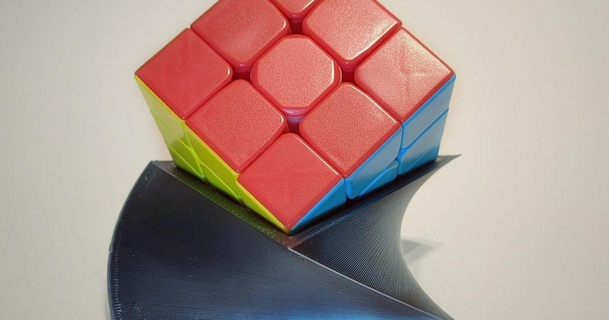 rubik's cube stand james download free stl model printablescom 3d models toys & games puzzles brain-teasers rubik rubikcube rubiks rubikscube 3d print model - Mito3D