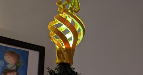 LED arbre topper techfreek Télécharger libre stl modèle imprimablescom 3d modèles Ménage décor Noël xmastreedecoration 3d print model - Mito3D
