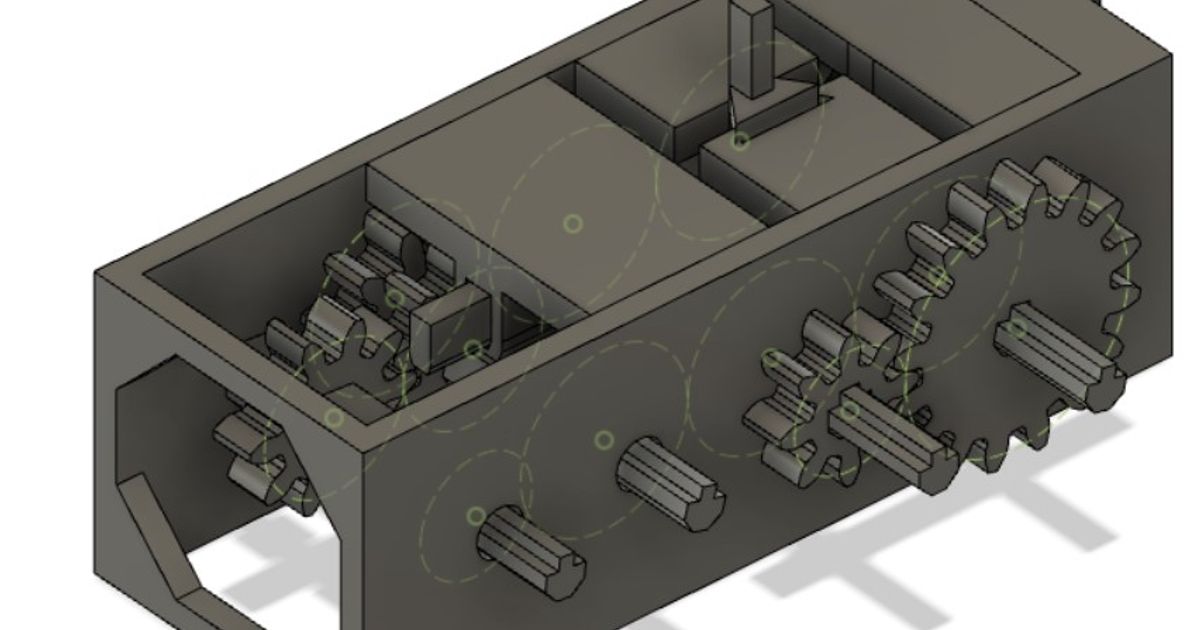 4 speed Getriebe wirp download frei stl Modell Printablescom 3d Modelle Hobby Macher mechanisch Teile motorgetriebe 3D print model - Mito3D