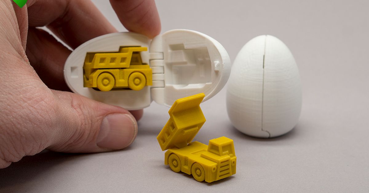 surprise Oeuf 1 minuscule transporter camion agepbiz Télécharger libre stl modèle imprimablescom 3d modèles jouets Jeux Véhicules référence Pâques œuf cadeau 3D print model - Mito3D