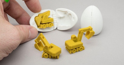 surpresa ovo 4 pequeno escavadora agepbiz baixar livre stl modelo printablescom 3d modelos brinquedos jogos veículos benchmark colecionável Páscoa ovos pascoa 3d print model - Mito3D