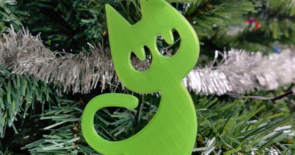 gatto Natale albero ornamento 3ddy Scarica gratuito stl modello printablescom 3d Modelli stagione disegni inverno anni natale 3d print model - Mito3D
