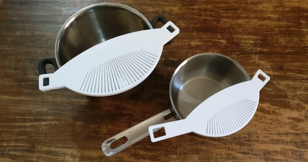 handy pasta strainer subsite download free stl model printablescom 3d models household kitchen boiling colander cooking sieve 3d print model - Mito3D