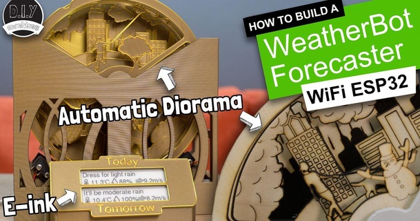 weatherbot - 3d printable weather forecasting theatre diy machines download free stl model printablescom models hobby & makers electronics eink esp32 lewis pcb 3d print model - Mito3D