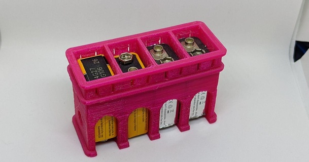 9 volt battery holder hackmonkey download free stl model printablescom 3d models hobby & makers electronics 9volt batteryholder 3d print model - Mito3D