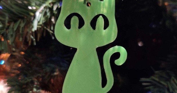 gatto Natale albero ornamento 3ddy Scarica gratuito stl modello printablescom 3d Modelli stagione disegni inverno anni natale 3d print model - Mito3D